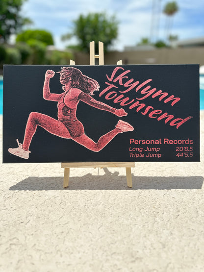 Custom Painted and Engraved Canvas - 10"x20"