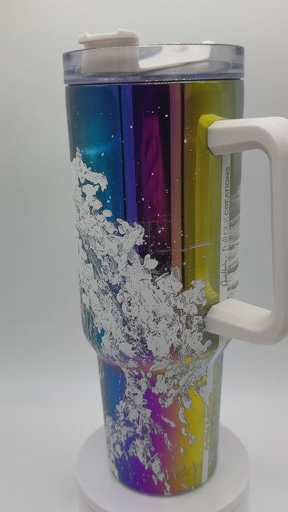 40 oz Breaking Wave Rainbow Tumbler